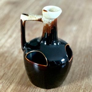 Vintage Pfalzgraff Brown Drip Glaze Strawberry Planter Jug